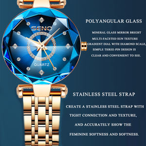 Seno orologi con diamanti analogici al quarzo femminile <span class=keywords><strong>orologio</strong></span> da <span class=keywords><strong>donna</strong></span> in acciaio inossidabile stellato di lusso, <span class=keywords><strong>orologio</strong></span> da polso da <span class=keywords><strong>donna</strong></span> impermeabile - Product Image 3