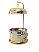 Conteneur Isotherme Luxueux Blanc-Doré Creux en Acier Inoxydable 8L, Chauffe-Plats à Carburant pour Mariages, Fêtes et Buffets