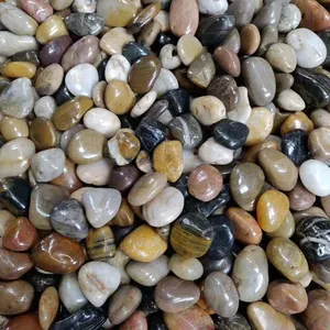 Natural River Landscape Mixed Color Decorative Polished Cobble Modern Garden Black Pebbles Stones For Yard & Walkways & DIY