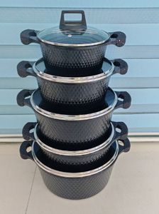 Ensemble de 10 casseroles en <span class=keywords><strong>aluminium</strong></span> robustes 20/24/28/32 cm, casserole peu profonde 28 cm, revêtement antiadhésif marbré, grande capacité - Product Image 4