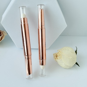 Tube de stylo cosmétique rotatif double face vide pour emballage de correcteur et de stick de contour, rechargeable avec pinceau et éponge - Product Image 5