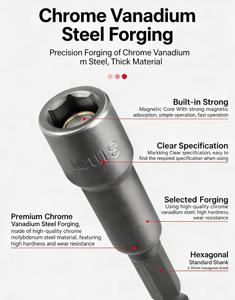 <span class=keywords><strong>Douille</strong></span> hexagonale magnétique puissante à impact profond pour vis, fixations, travail du bois et construction - Product Image 4