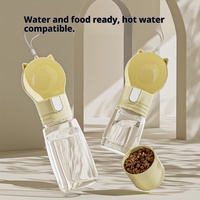 Botella de agua de plástico ecológica para perros, bebedero portátil impermeable IPX5 para mascotas al aire libre para cachorros, sólido redondeado