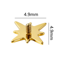 Trendy ASTM F136 Titanium Star-Shaped Labret Lip Stud Internal Thread Body Piercing Jewelry Flat Black Rod