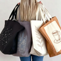 Sac fourre-tout en toile bio, pliable et réutilisable, 12 oz, en coton, personnalisable avec logo, pour le shopping quotidien, vente en gros OEM, prix avantageux