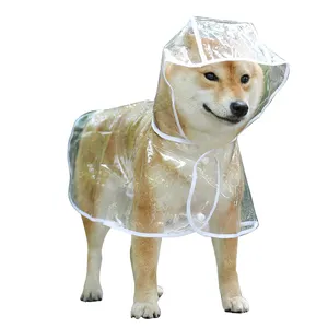 Impermeable Para Perros abrigo de lluvia transparente perro Impermeable con capucha Impermeable al aire libre ropa de perro mascota impermeables