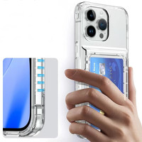 Étui de téléphone transparent en TPU avec porte-cartes pour iPhone 17 Pro Max et iPhone 16 Pro