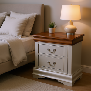 Comodino a 2 cassetti con piano in legno, design tradizionale, mobile per camera da letto, contenitore per uso domestico - Product Image 2