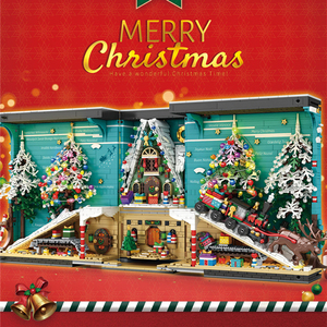 Reobrix 66033 Modè<span class=keywords><strong>le</strong></span> <span class=keywords><strong>de</strong></span> livre MOC Maison dans les arbres <span class=keywords><strong>de</strong></span> Noël <span class=keywords><strong>Train</strong></span> en briques avec lumière Jouets pour enfants Cadeaux du Nouvel An Ensembles <span class=keywords><strong>de</strong></span> blocs <span class=keywords><strong>de</strong></span> construction - Product Image 2