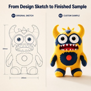 Peluche Monstre Zappy Brave Personnalisée, Cadeau de Noël, Adorable Animal en Peluche Jaune et Bleu, Poupée aux Grands Yeux et Ventre Rouge, Vente en <span class=keywords><strong>Gros</strong></span> - Product Image 2