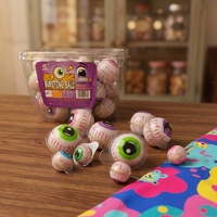 Bonbons gélifiés halal SuperLoves en forme de ballon de football multicolores, boîte mixte en vrac, vente en gros, haute qualité pour les fêtes d'Halloween