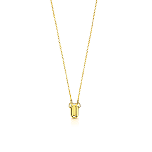 Collier pendentif en acier inoxydable 316L plaqué or PVD avec breloque initiale U, bijoux fins pour femmes - Product Image 2
