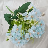 5 Fourchette 30CM Hortensias En Soie Artificielle Fleur Real Touch Hortensias pour la Fête De Mariage De Noël Nouvel An Décor À La Maison