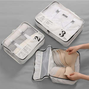 Organisateur de vêtements de voyage personnalisé de haute qualité, ensemble de 7 sacs de compression, cubes d'emballage à fermeture éclair pour bagages de voyage - Product Image 2