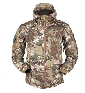 Waterproof Camouflage Men's Jackets Solid Comfortable Softshell Warm Hooded Coat Waterproof Jacket for Men