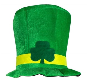 Suministros de accesorios para disfraces de fiesta del Día de San Patricio Sombrero de copa de terciopelo Trébol del Día de San Patricio - Product Image 2