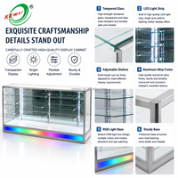 Vitrine d'exposition extra large de 70 pouces avec base RGB argentée