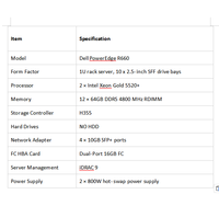 Serveur en rack 1U à deux sockets Dell PowerEdge R660 d'origine à bas prix et haute performance avec processeur Intel Xeon Gold 5520+