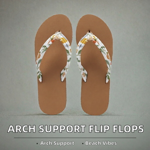 Sandalias de Playa Casuales de Verano para Mujer, con Estampado Floral, Soporte de Arco y Diseño de Chanclas - Product Image 2