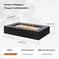 MEISU.CH Foyer d'extérieur autoportant en acier Corten, pour bois et gaz naturel, avec foyer central, Fournisseurs