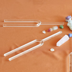 SUCCESS 432Hz 440Hz Tenedor de afinación de cristal transparente de alta pureza Tenedor de afinación de cuarzo Chakra para instrumentos curativos de baño de sonido - Product Image 2