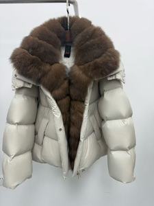 OFTBUY 2025 – Nouvelle Parka <span class=keywords><strong>d</strong></span>'hiver de luxe pour femme, en <span class=keywords><strong>duvet</strong></span> <span class=keywords><strong>d</strong></span>'<span class=keywords><strong>oie</strong></span>, avec capuche en fourrure de renard naturelle, épaisse, chaude, imperméable et ceinturée - Product Image 2