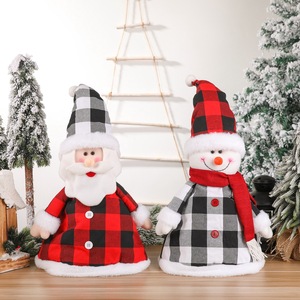 Nouvelles décorations de Noël, housses de coussin carrées en lin rouge à carreaux pour canapé - Product Image 2