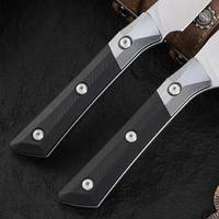Micro Technology Koksmes Ambidextrous G10+ Aluminium Legering Handvat Damascus Staal Lemmet 9,8cm Vaatwasmachinebestendig Traditioneel Mes