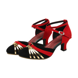 Escarpins <span class=keywords><strong>de</strong></span> <span class=keywords><strong>danse</strong></span> <span class=keywords><strong>latine</strong></span> d'inspiration coréenne pour femmes paillettes/Satin salle <span class=keywords><strong>de</strong></span> bal Tango Salsa chaussures léger sans lacet à la mode mince doux - Product Image 2