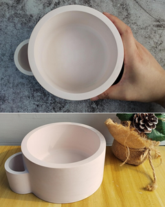 Moule en silicone <span class=keywords><strong>3D</strong></span> grand format, élaboré, brillant, <span class=keywords><strong>à</strong></span> motif cylindrique avec oreilles, facile <span class=keywords><strong>à</strong></span> utiliser, pour la création de vases DIY en ciment, résine, mousse ou plantes succulentes - Product Image 5