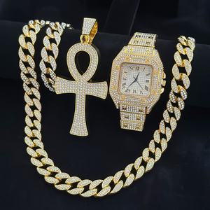 Reloj Unisex de Estilo Europeo Americano, Caja de Aleación, Esfera de Cristal, Movimiento de Cuarzo, Correa de Acero Inoxidable, Diseño Hip-Hop - Product Image 1