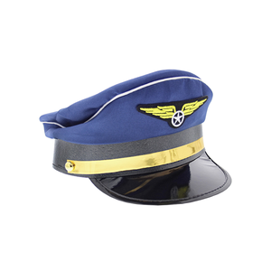 ชุดคอสเพลย์นักบิน PESENAR <span class=keywords><strong>3</strong></span> ชิ้น: หมวกนายทหารสีน้ำเงินกรมท่าพร้อมปักตราปีก และแว่นกันแดดนักบินสีดำคลาสสิก - Product Image 3