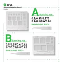 2UUL Stencil Reballing BGA Universal Multi-Ukuran untuk Chip CPU WiFi 0.3mm 0.35mm 0.4mm