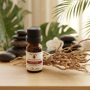 Huile essentielle de vétiver, extrait d'herbes, parfum frais, fragrance naturelle pour l'aromathérapie, la parfumerie, le corps et les soins spa - Product Image 1