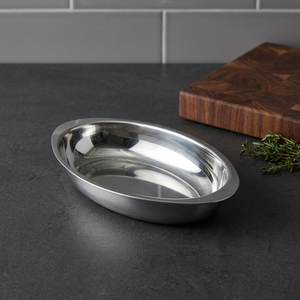 Plato Ovalado de Acero Inoxidable Estilo Americano para Servir Curry, Libre de BPA, Apto para Lavavajillas - Product Image 1