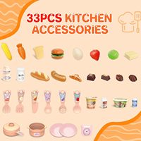 Ensemble de cuisine miniature pour enfants, jouets de cuisine, table de cuisine, ensemble de jouets de cuisine pour filles avec lumière et pulvérisation