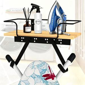 Soporte de madera para plancha de vapor, montado en la pared, con almacenamiento para el cuarto de lavandería - Product Image 1