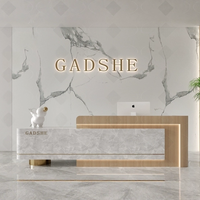 Comptoir de réception d'entreprise moderne et minimaliste, comptoir de caisse, comptoir de bar de luxe léger pour hall d'hôtel