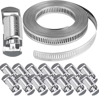 1/2 "12.7mm bande passante personnalisée collier de serrage américain réglable 304 colliers de serrage en acier inoxydable collier de serrage SS304 finition zinc