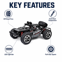 Voiture RC Buggy de Course Drift - Jouet Électrique Tout-Terrain pour Enfants et Adolescents avec Barre Lumineuse LED, Gros Pneus, Utilisation Intérieur/Extérieur, Modèle à l'Échelle 1:16