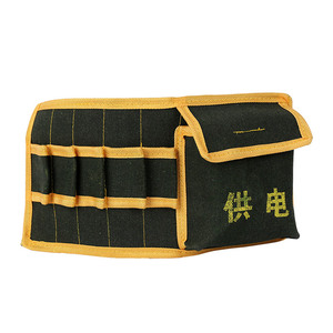 Canvas Waist Bag Multi Function Tool Belt <b>Adjustable</b> <b>Strap</b> 5-9 Pockets Flip Design For Construction Repair Use - Product Image 4