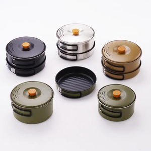 Poêle <span class=keywords><strong>à</strong></span> frire antiadhésive pour 2 <span class=keywords><strong>à</strong></span> 3 personnes Ustensiles de cuisine Pot <span class=keywords><strong>à</strong></span> soupe Batterie de cuisine de camping Mess Kit - Product Image 2