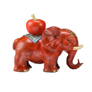 Copper World <b>Elephant</b> Figurine Red Handmade Auspicious <b>Decor</b> Office Desk Gift - Product Image 5