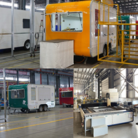 Camion de cuisine mobile de 16 pieds avec équipement pour barbecue, crème glacée, café et jus, construction en fibre de verre, résistant à la rouille