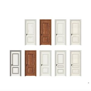 باب خشبي صلب بتصميم بسيط من خشب الساج للشقق والمنازل الداخلية للبيع - Product Image 1