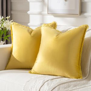 Квадратные наволочки для дивана-кровати, мягкие велюровые чехлы для подушек с помпонами для гостиной, спальни, домашнего декора - Product Image 3