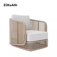 Outdoor-Sofa-Set aus Aluminium, Gartenmöbel-Set mit Sitzgelegenheiten, Balkon-Rattan-Sessel, Luxuriöse Terrassensofas mit Kaffeetisch