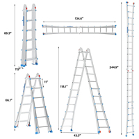 Escaliers en aluminium pliables escamotables d'échelle en aluminium télescopique de l'industrie 6*4 pour l'usage extérieur d'atelier
