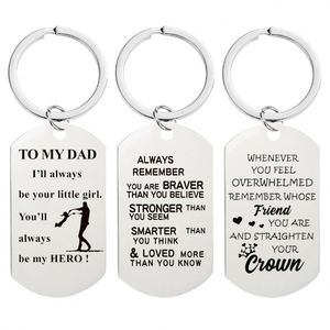 <span class=keywords><strong>Porte</strong></span>-clés promotionnel personnalisé pour père, en acier inoxydable, avec inscription « À <span class=keywords><strong>mon</strong></span> <span class=keywords><strong>fils</strong></span>, amour de papa, maman, grand-père », breloques pour clés de voiture, cadeaux pour la fête des pères - Product Image 2