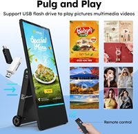 Kiosco Digital Inteligente Portátil Recargable de 43 Pulgadas con Pantalla LCD Dividida, Android 11, para Centros Comerciales y Tiendas Minoristas